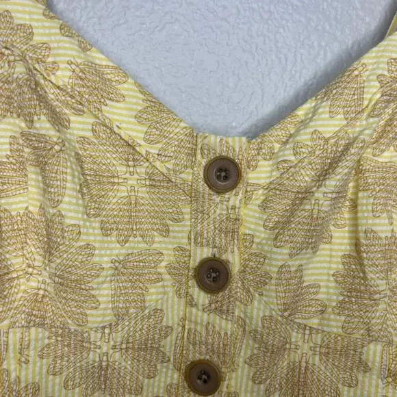 Maeve Anthropologie yellow dragonfly cafe sundress size 8 - Picture 2 of 14